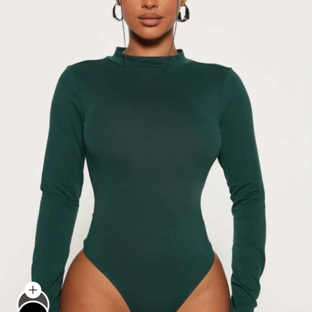 Elegant Green Long Sleeve Bodysuit